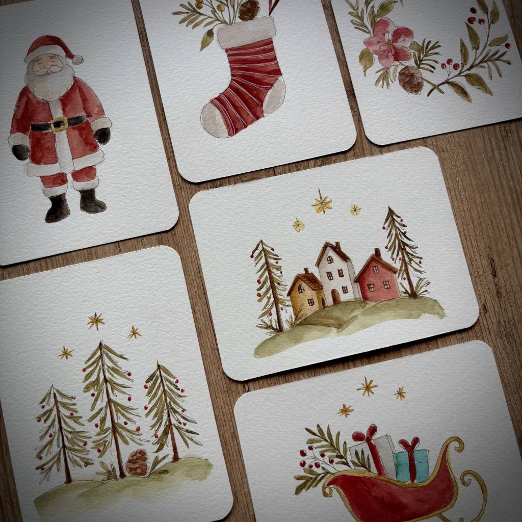 Workshop Cartões de Natal em Aquarela